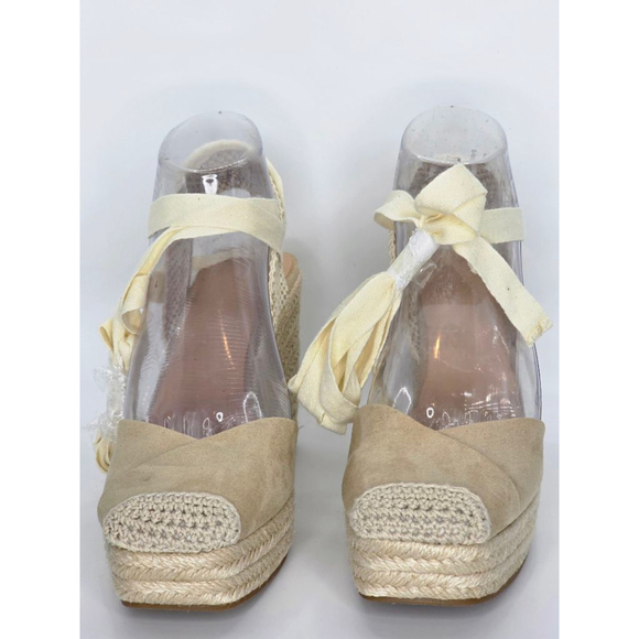 LOFT Beige Espadrille Wedge Sandals Women’s Size 7M - Picture 3 of 7
